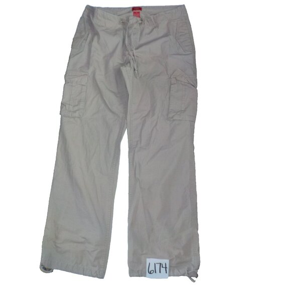 Mossimo Jr. Women's Rip Stop Size 13 Tan Cargo Drawstring Cuffs Pants (32 x 31) - Picture 1 of 8